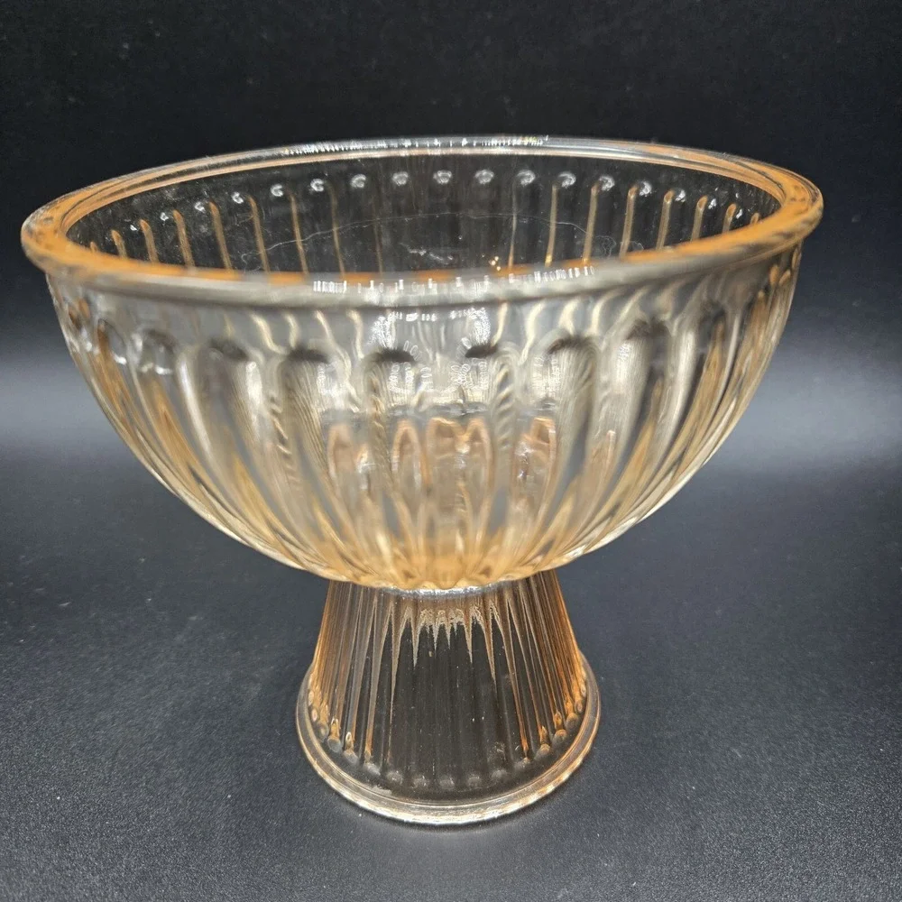 Target Bullseye Playground 2023 Valentine Glass Peach Fluted Candy Dish